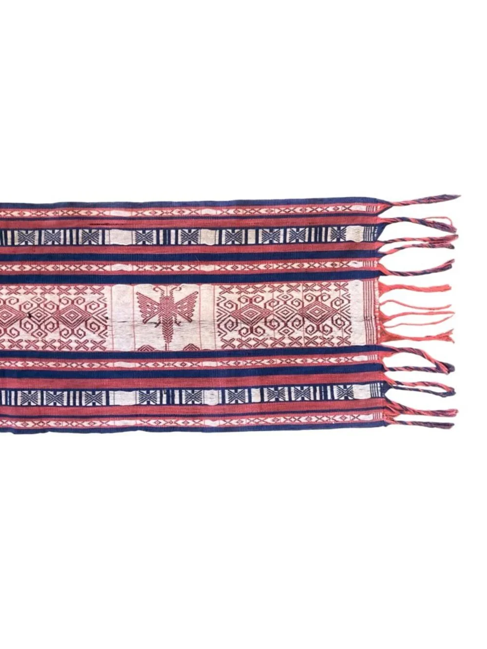 Antique Indonesian Ikat Textile Hand Woven Moth Tapestry